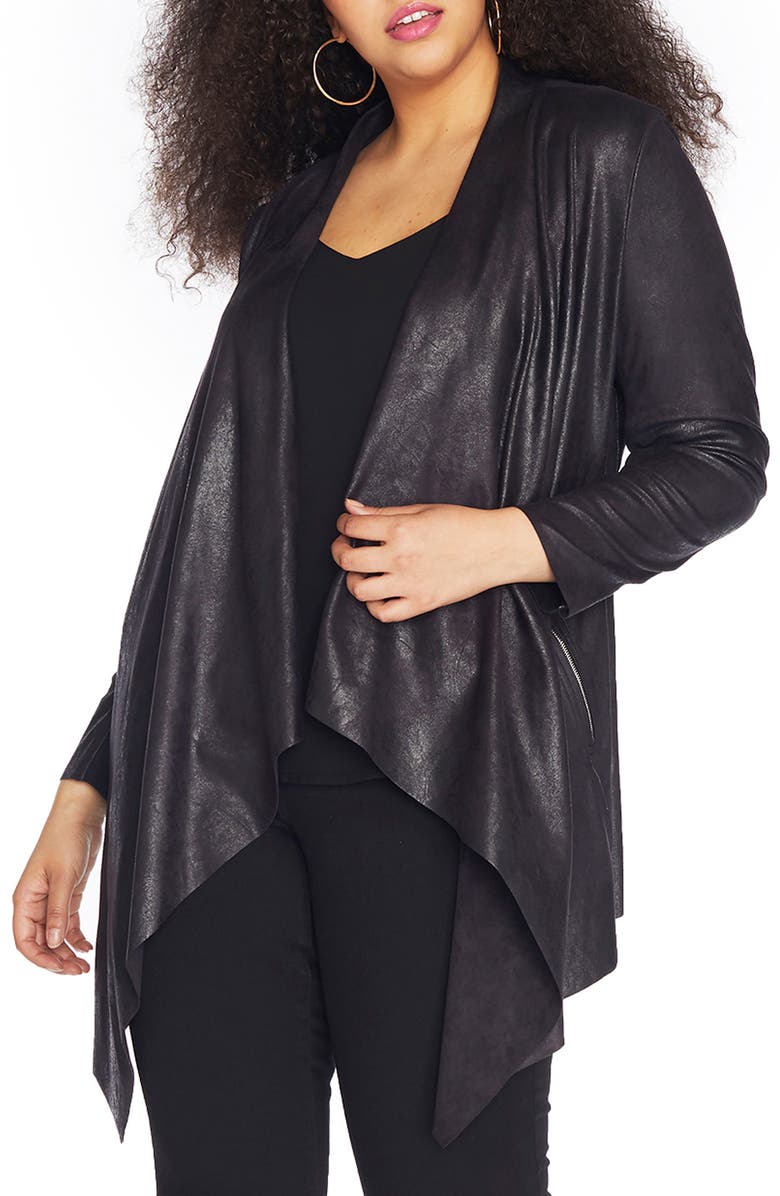 Rebel Wilson X Angels Stretch Faux Suede Jacket, Main, color, 