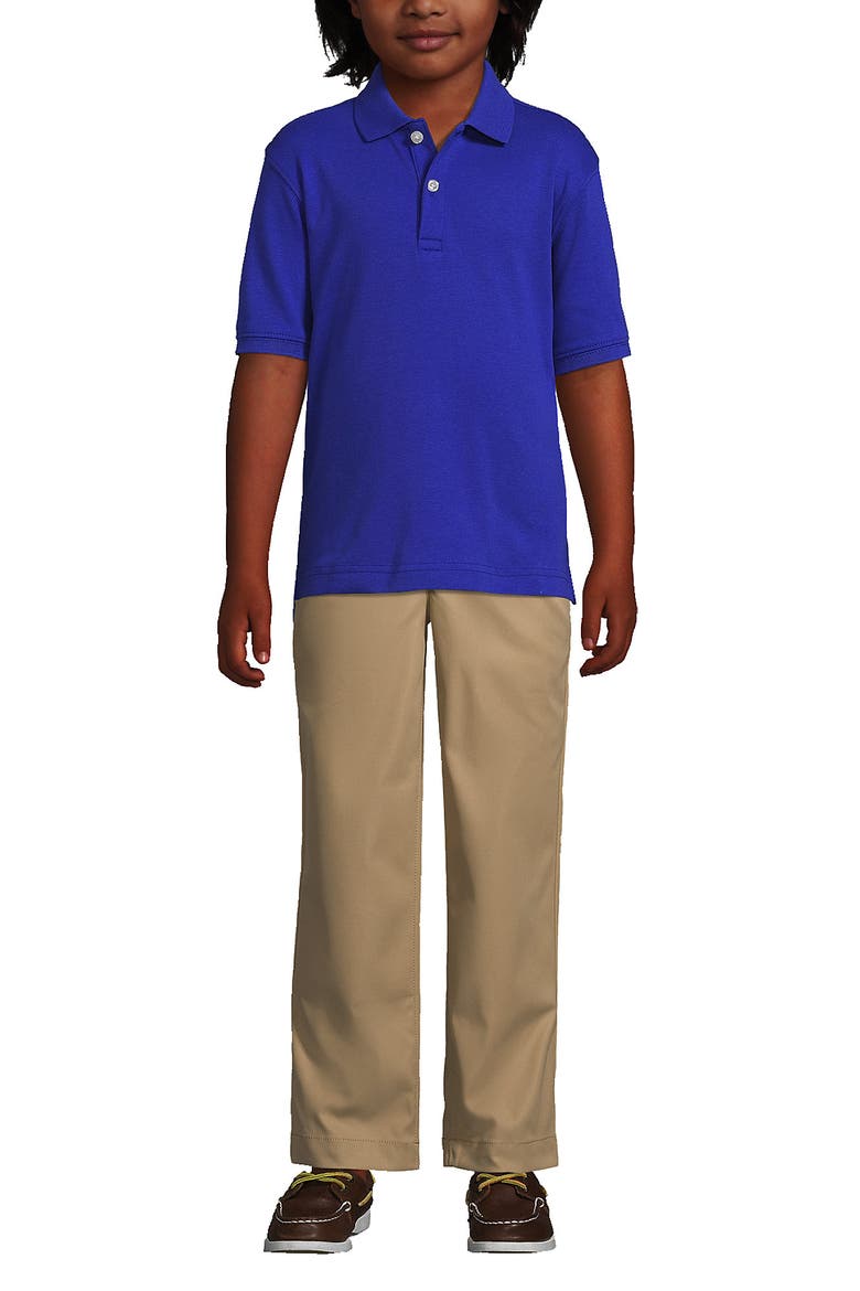 School Uniform Kids Short Sleeve Interlock Polo Shirt, Alternate, color, Cobalt