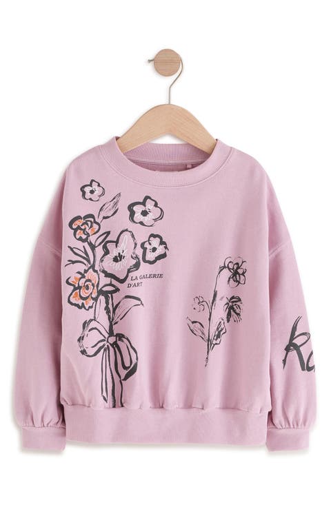 Kids' Floral Cotton Graphic Sweatshirt (Little Kid & Big Kid)