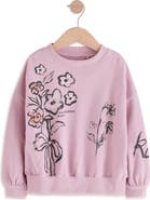NEXT Kids' Floral Cotton Graphic Sweatshirt