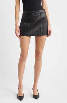FRAME The Belted Leather Miniskirt