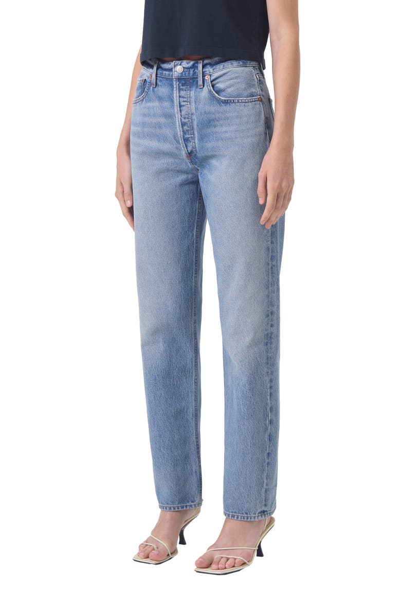 '90s Pinch Waist High Waist Straight Leg Jeans, Main, color, INFINITE