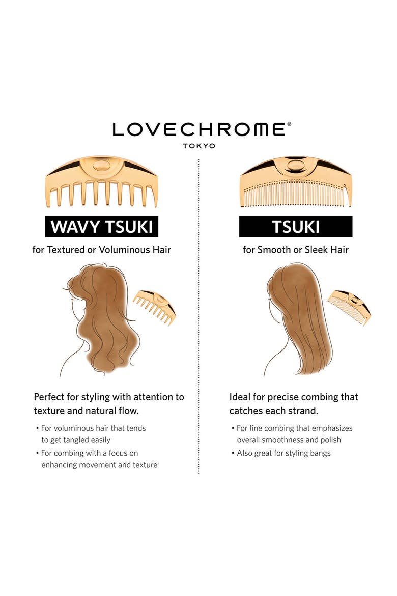 K24GP Wavy Tsuki Gold Comb, Alternate, color, GOLD