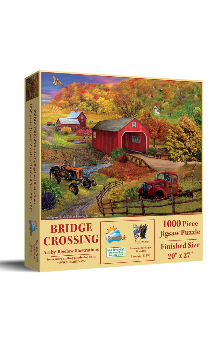 Sunsout Bridge Crossing 1000 piece Jigsaw Puzzle for Adults, Main, color, Multicolor