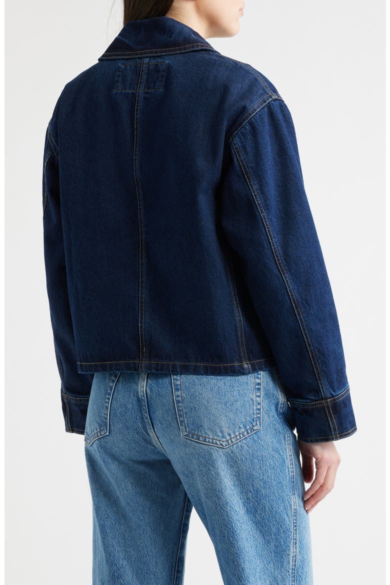 Crop Denim Jacket, Alternate, color, DARK WASH DENIM