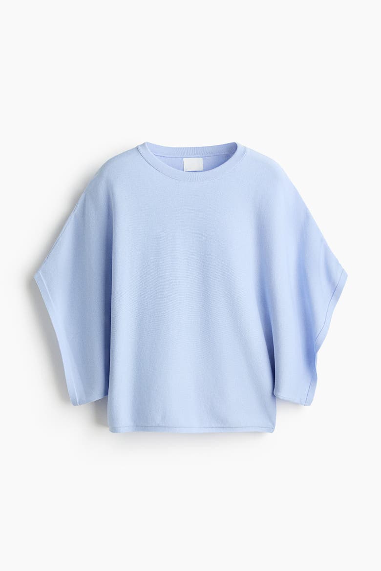 Boxy Fine-Knit Top, Alternate, color, Light blue