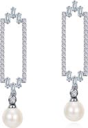 Lafonn Simulated Diamond & Cultured Freshwater Pearl Drop Earrings