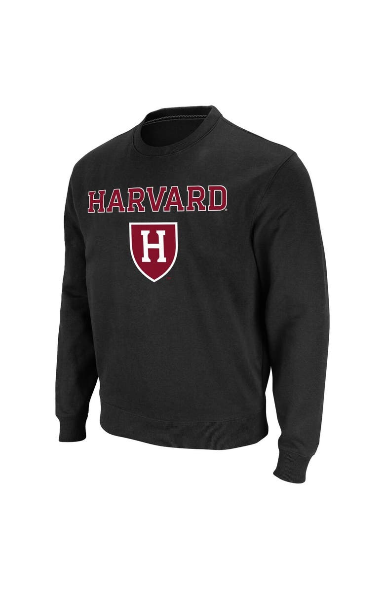 COLOSSEUM Men's Colosseum Black Harvard Crimson Team Arch & Logo Tackle Twill Pullover Sweatshirt, Alternate, color, Black