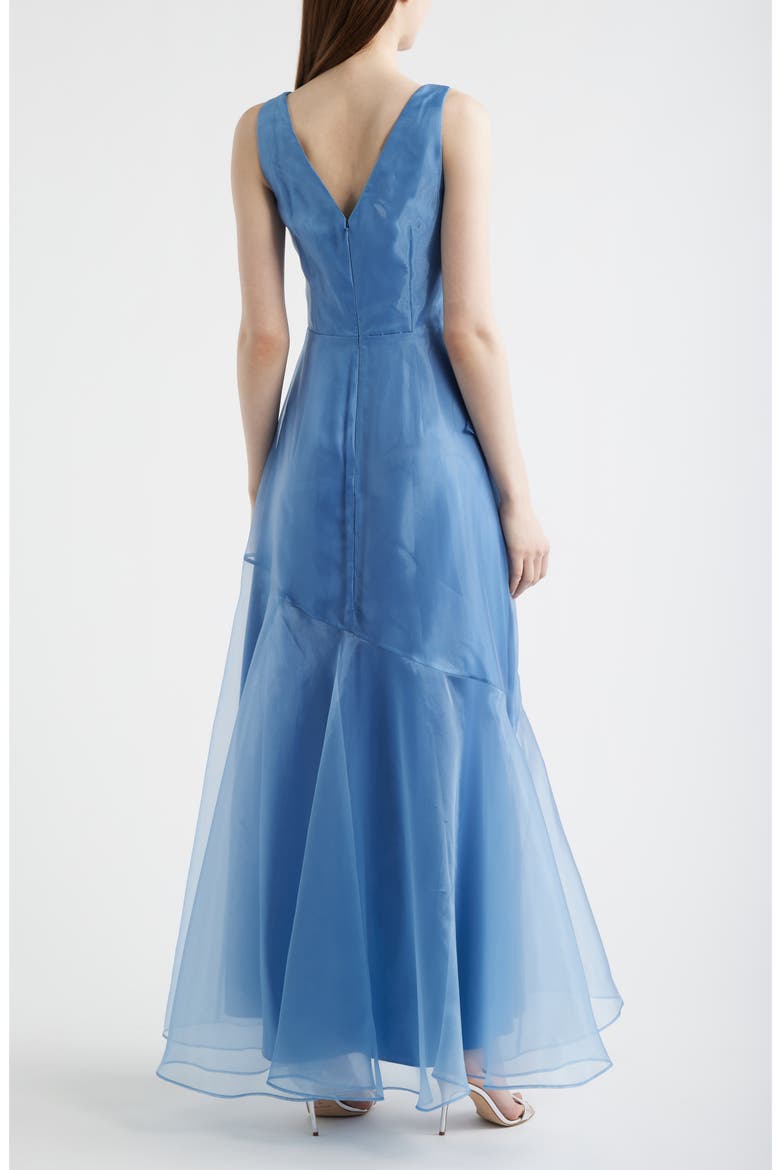 Ruffle Sleeveless Organza Gown, Alternate, color, LAKE