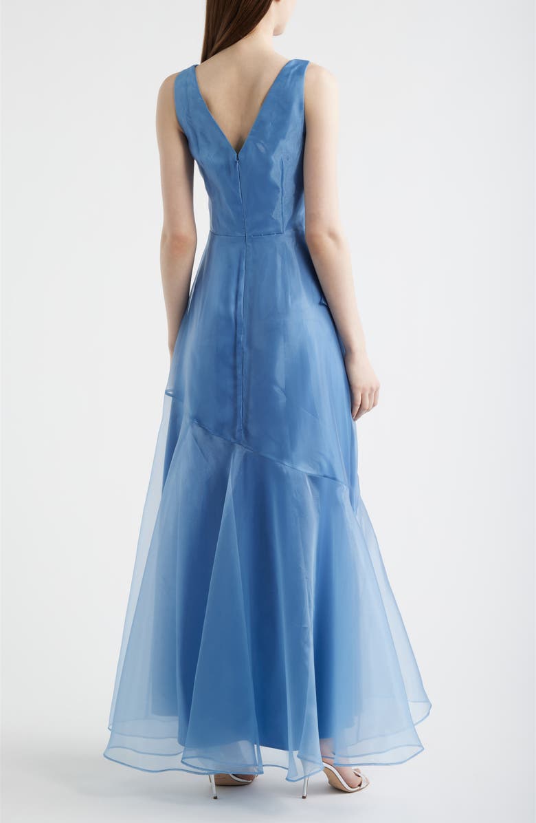 Eliza J Ruffle Sleeveless Organza Gown, Alternate, color, 