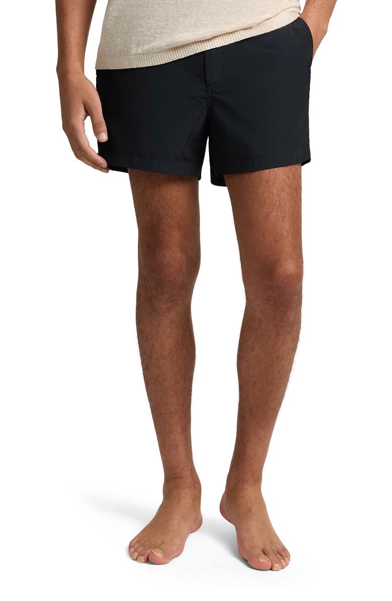 Onia Calder Side Elastic 4"  Swim Trunk, Alternate, color, Black