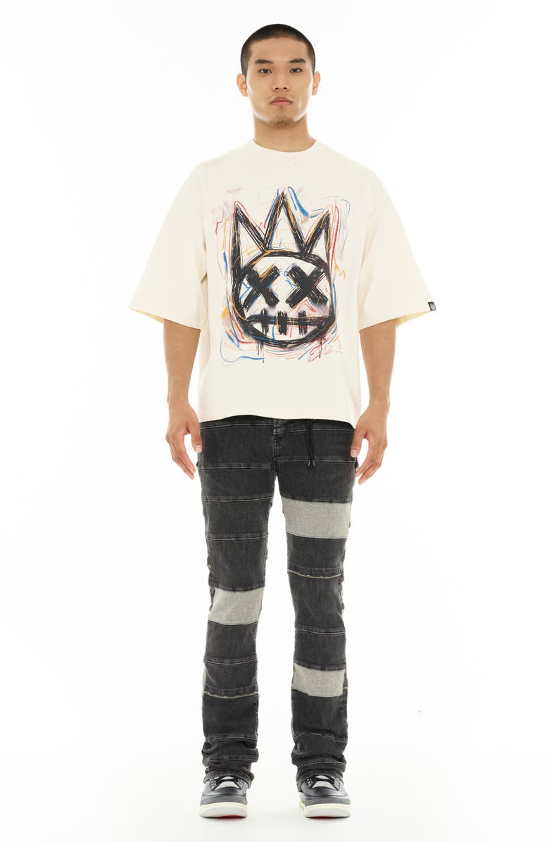 Cult of Individuality Oversized Cotton Graphic T-Shirt, Alternate, color, Winter White