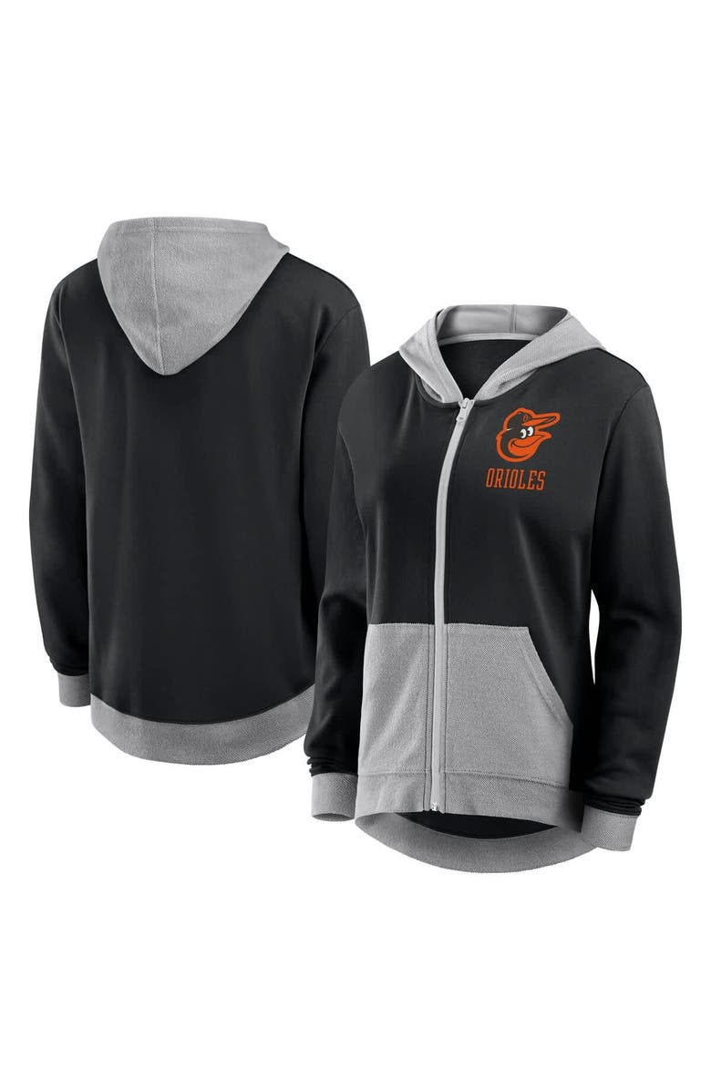 FANATICS Women
s Fanatics  Black Baltimore Orioles Hit It French Terry Full-Zip Hoodie, Main, color, Black