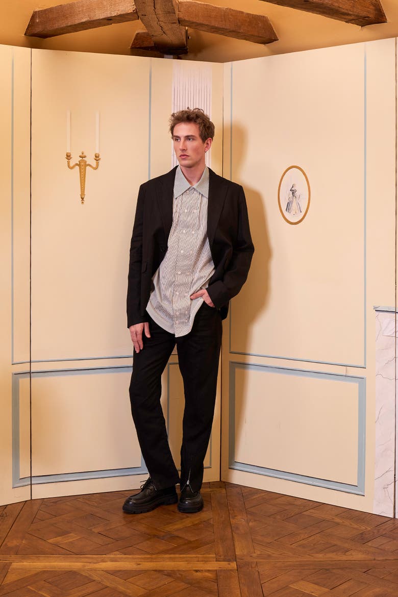 Daydreamers Linen Suit Blazer, Alternate, color, black
