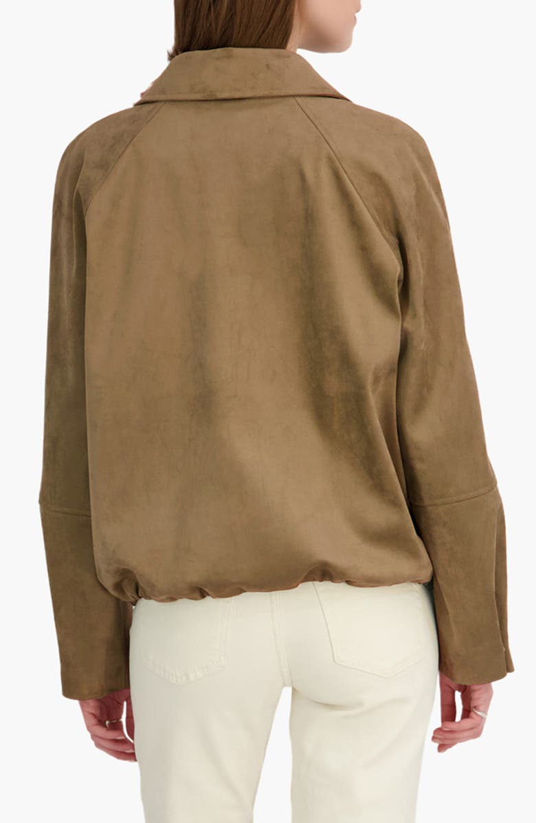 Tahari Kora Faux Suede Jacket, Alternate, color, Dune