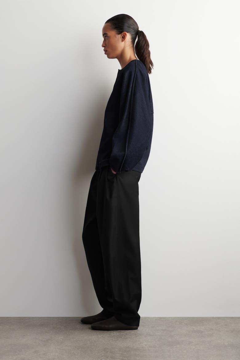 Rounded Denim Top, Alternate, color, INDIGO