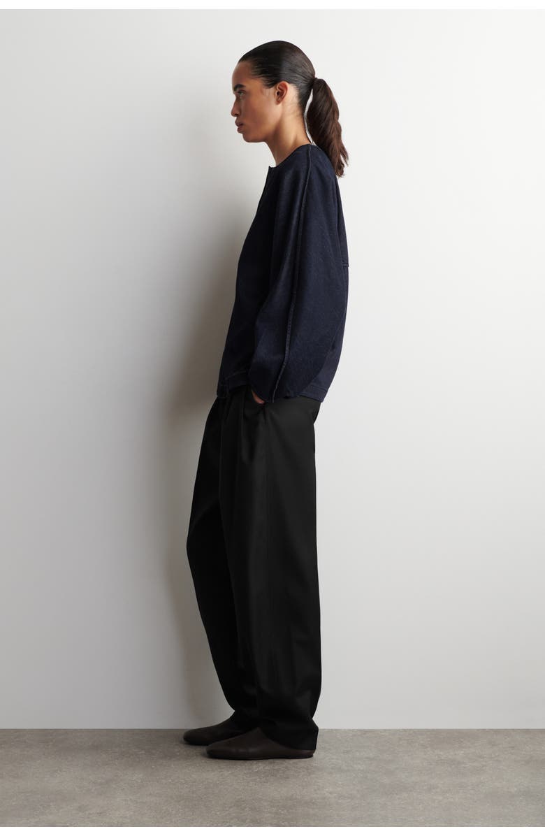 COS Rounded Denim Top, Alternate, color, Indigo