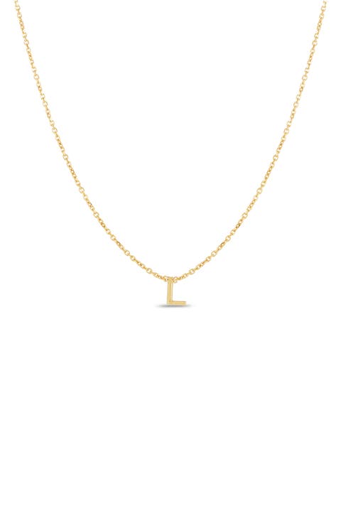 14K Gold Initial L Necklace