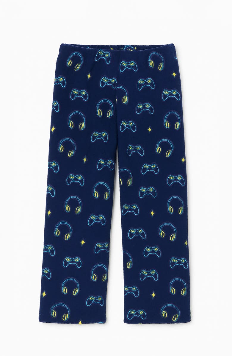 Preppy Goose Plush Gaming loungewear pant, Main, color, Navy