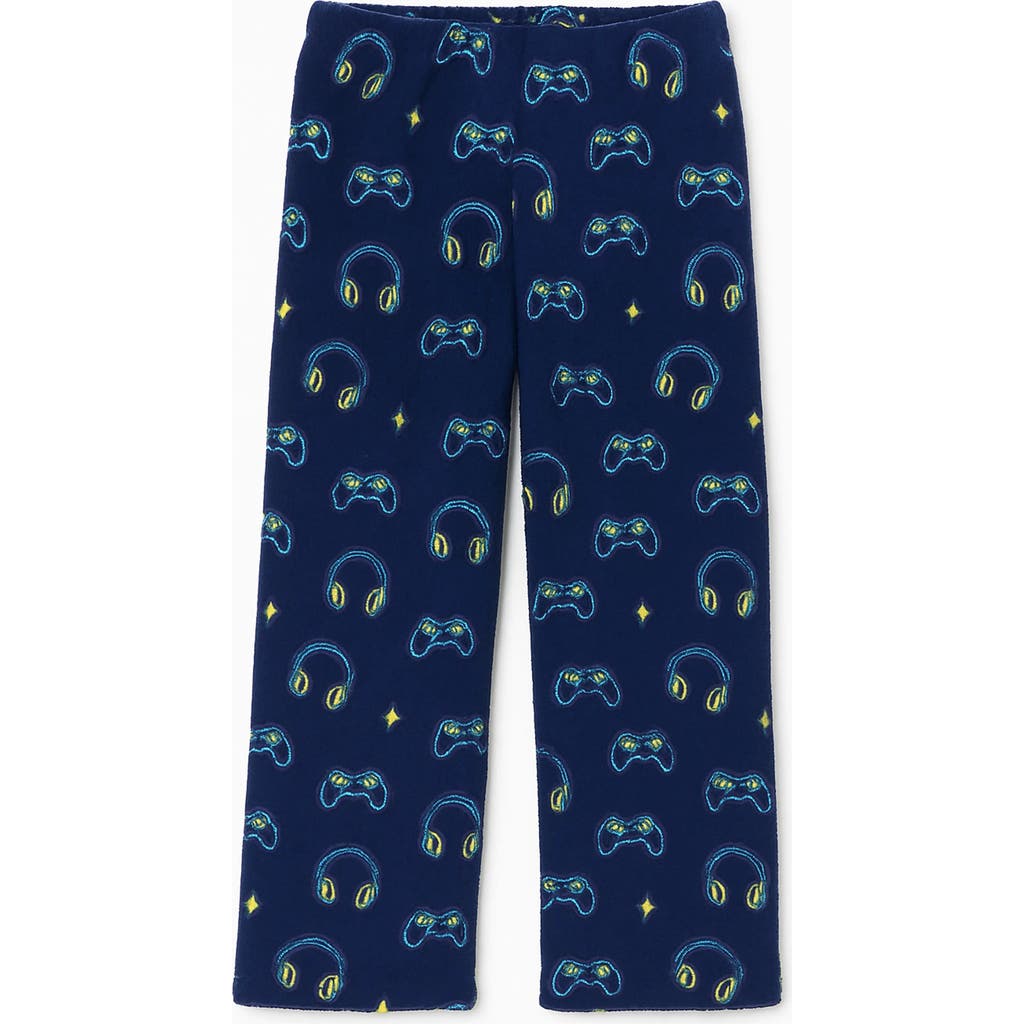Preppy Goose Plush Gaming Loungewear Pant In Blue