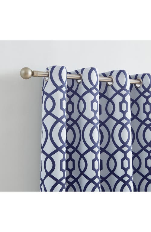Dainty Home Single Blackout Panel Curtain In White And Navy