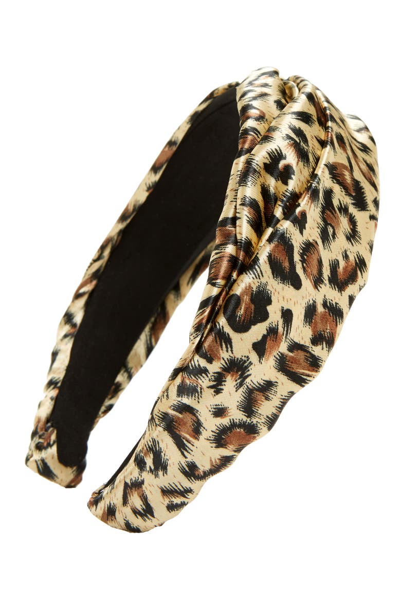 Wide Knotted Headband, Main, color, LEOPARD