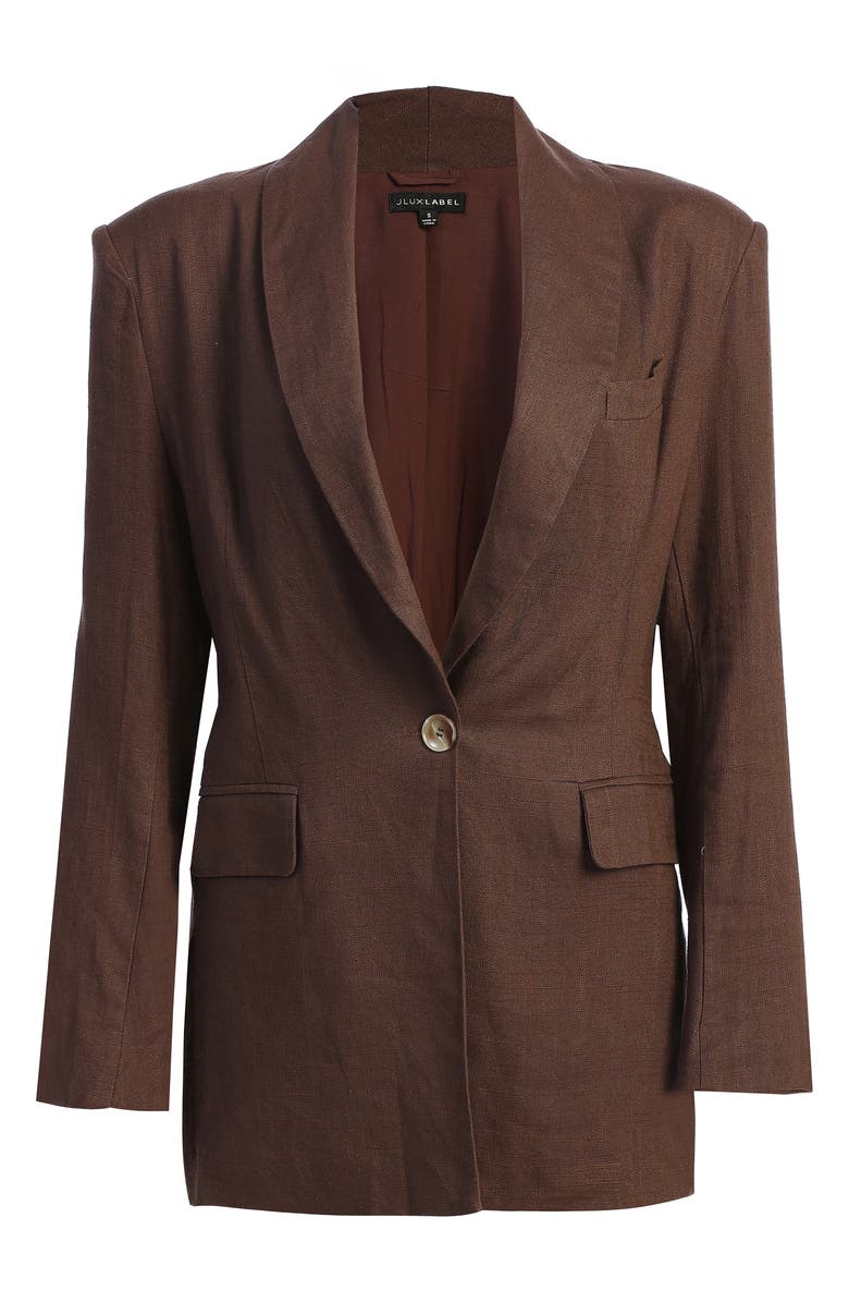 JLUXLABEL Parker Oversize Cotton & Linen Blazer, Alternate, color,
