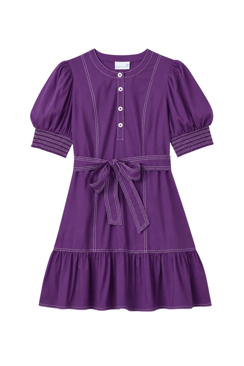 Bonnie Cotton Poplin Mini Dress, Main, color, Royal Purple