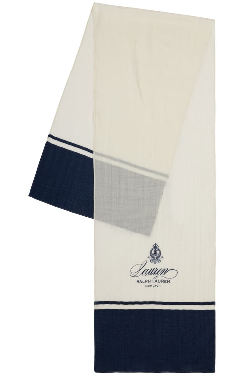 Polo Ralph Lauren Spring Logo Wool & Silk Oblong Scarf, Alternate, color,