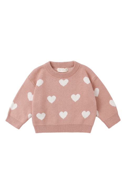 Hearts Jacquard Organic Cotton Sweater (Baby)