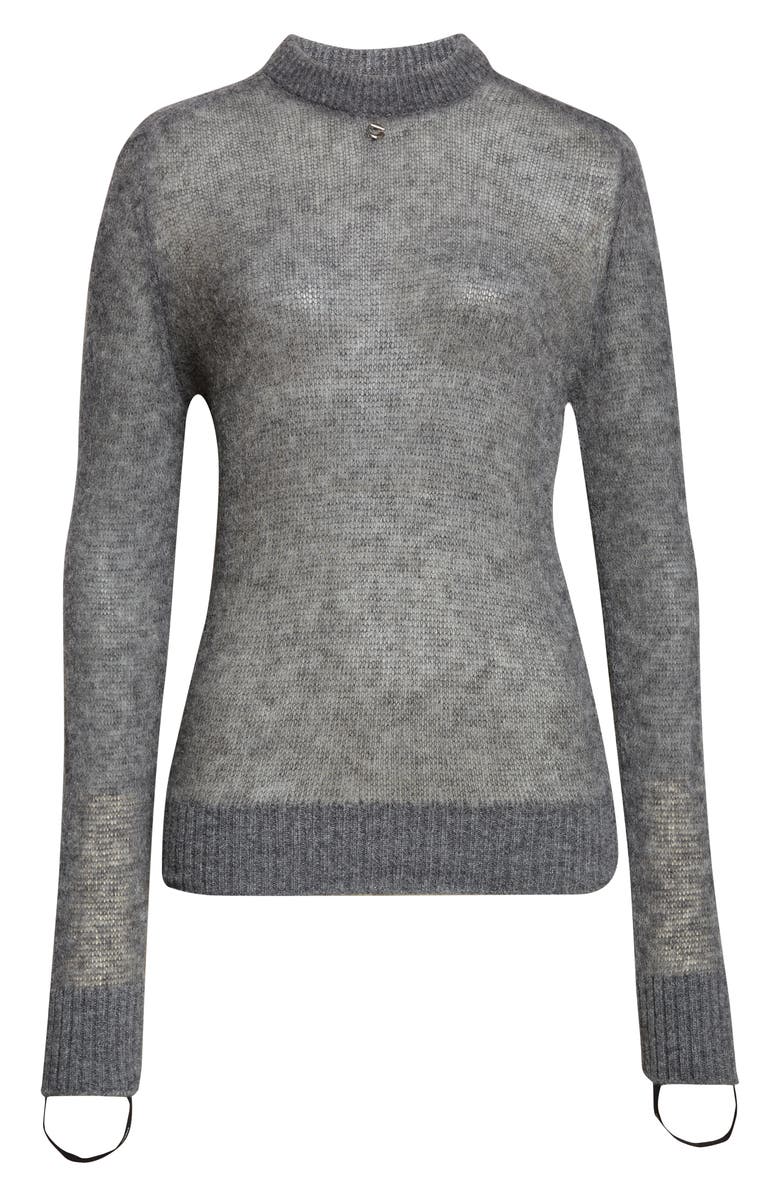 Coperni Stirrup Cuff Alpaca & Merino Wool Blend Sweater, Alternate, color, Grey