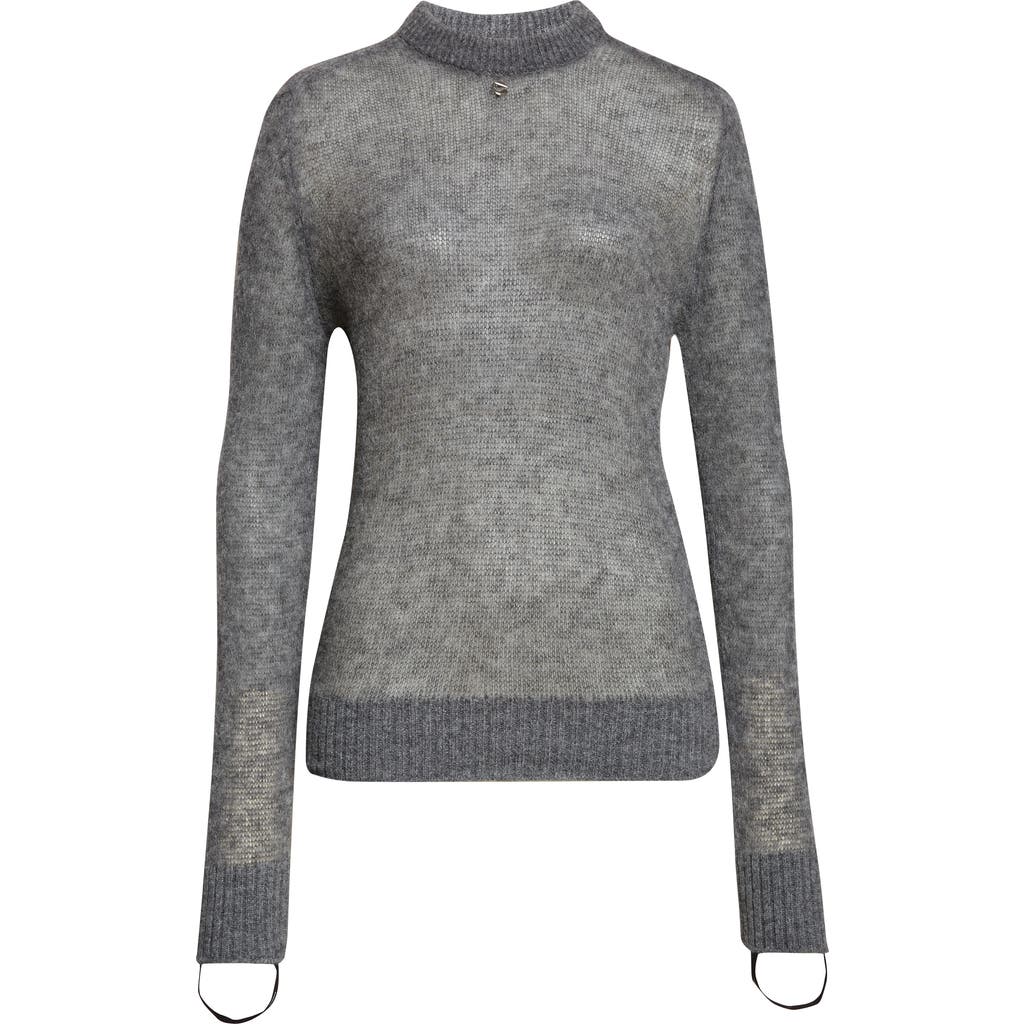 Coperni Stirrup Cuff Alpaca & Merino Wool Blend Sweater In Gray