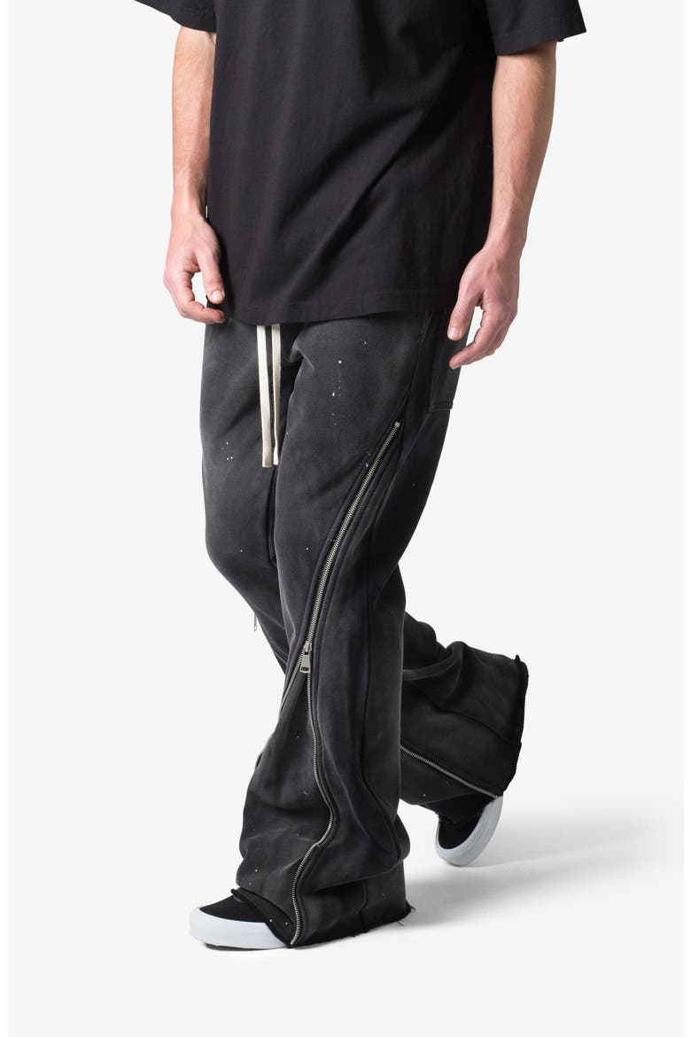 Zip Flare Leg Sweatpants, Alternate, color, VINTAGE BLACK
