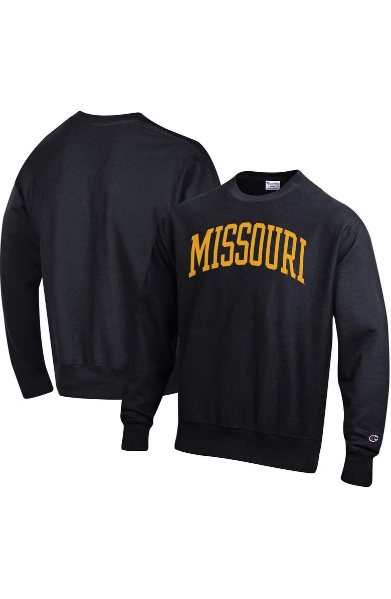 Champion Men's Champion Black Missouri Tigers Arch Reverse Weave Pullover Sweatshirt, Main, color, Black