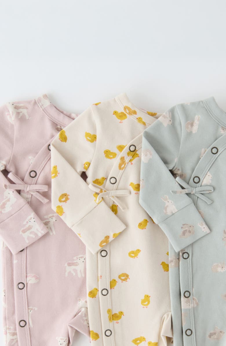 Pehr Littles Snap Front Organic Cotton Romper, Alternate, color, Cheerful Chick