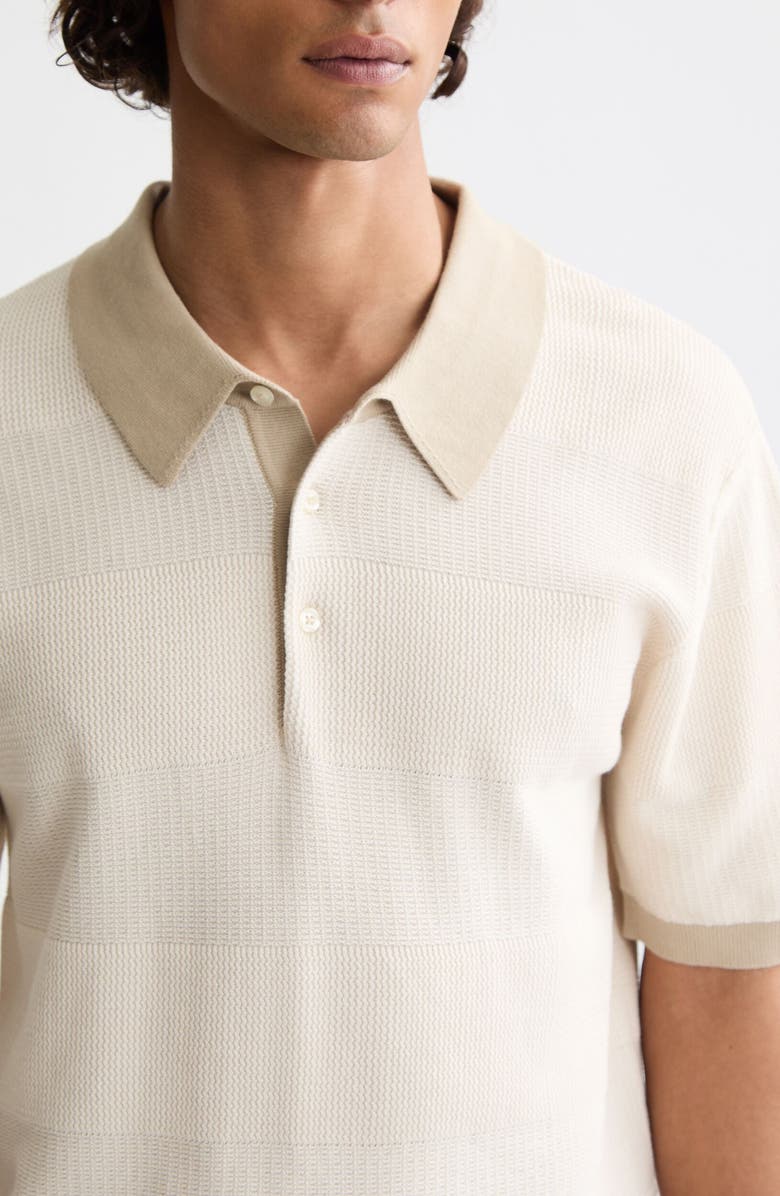 Scotch & Soda Texture Cotton Polo, Alternate, color, Eggnog