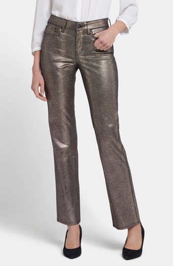 Nydj Marilyn Coated Straight Leg Jeans