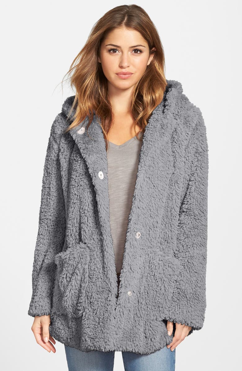 Kenneth Cole New York 'Teddy Bear' Faux Fur Hooded Coat, Main, color, 