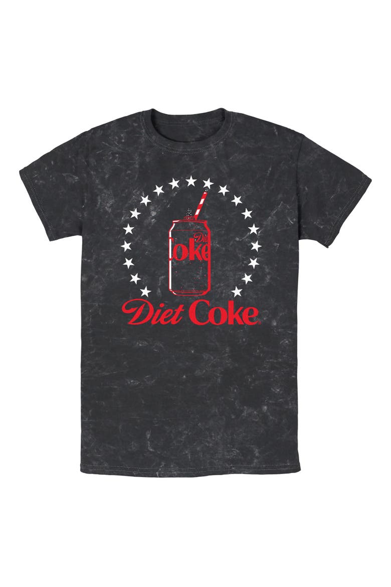 Men's Coca Cola Diet Can Stars Stamp  Graphic T-Shirt, Main, color, Black