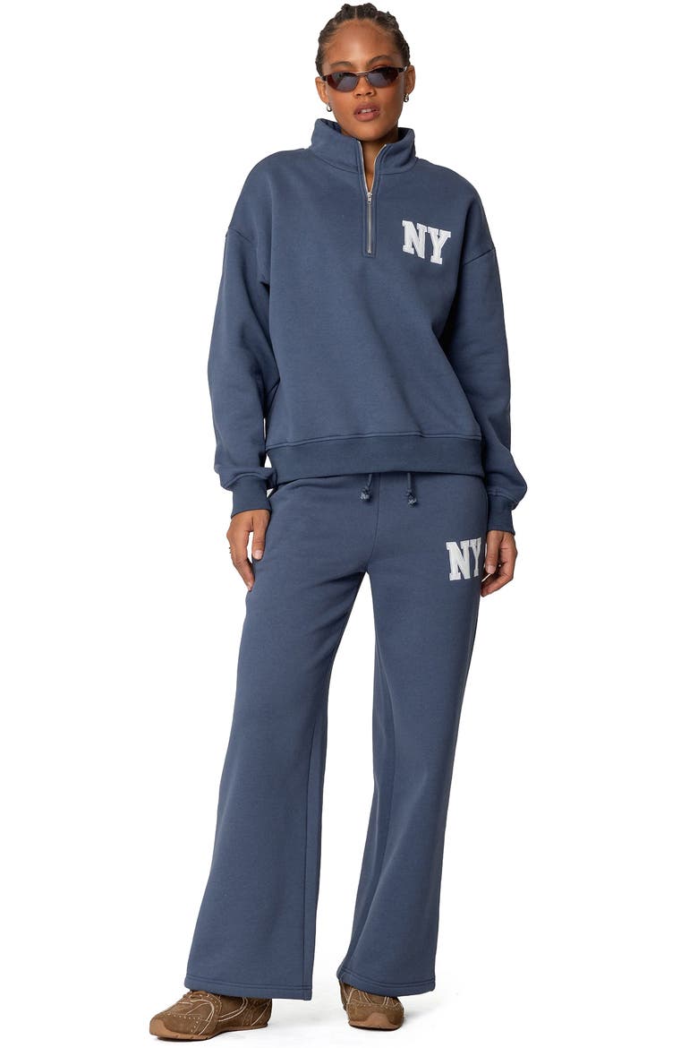 NY Wide Leg Sweatpants, Alternate, color, BLUE