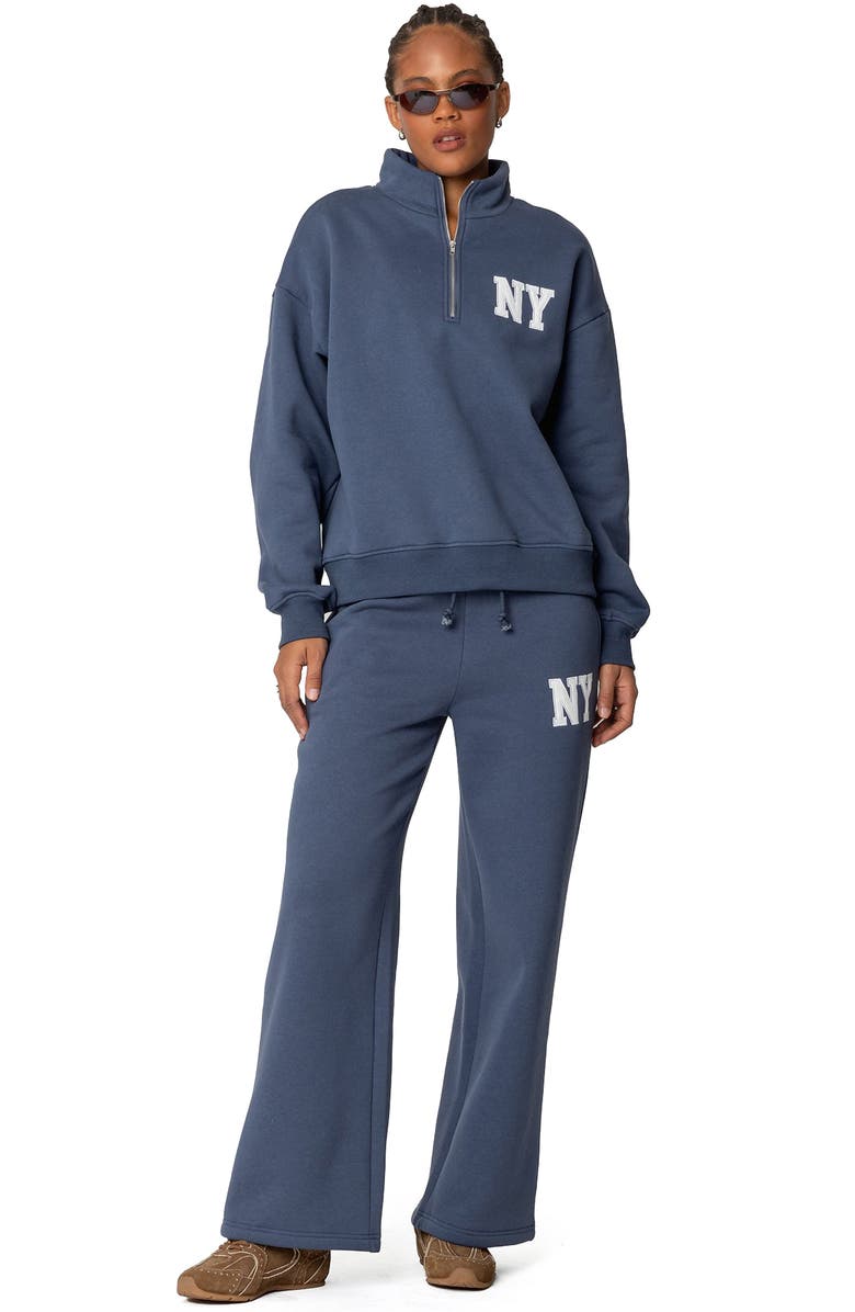 EDIKTED NY Wide Leg Sweatpants, Alternate, color, Blue