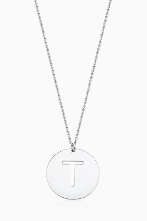Say My Name Initial Pendant Necklace in Sterling Silver