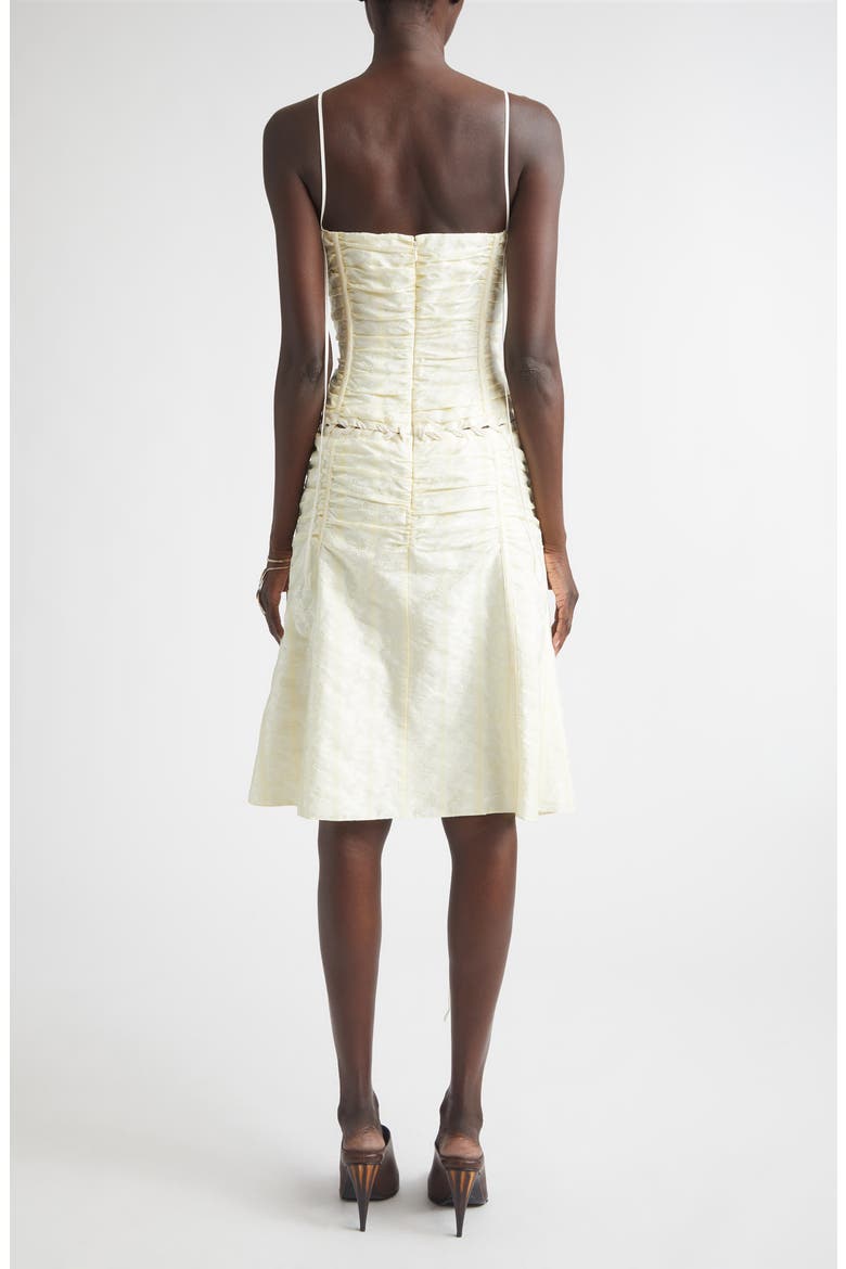 Floral Jacquard Corset Dress, Alternate, color, CREAM