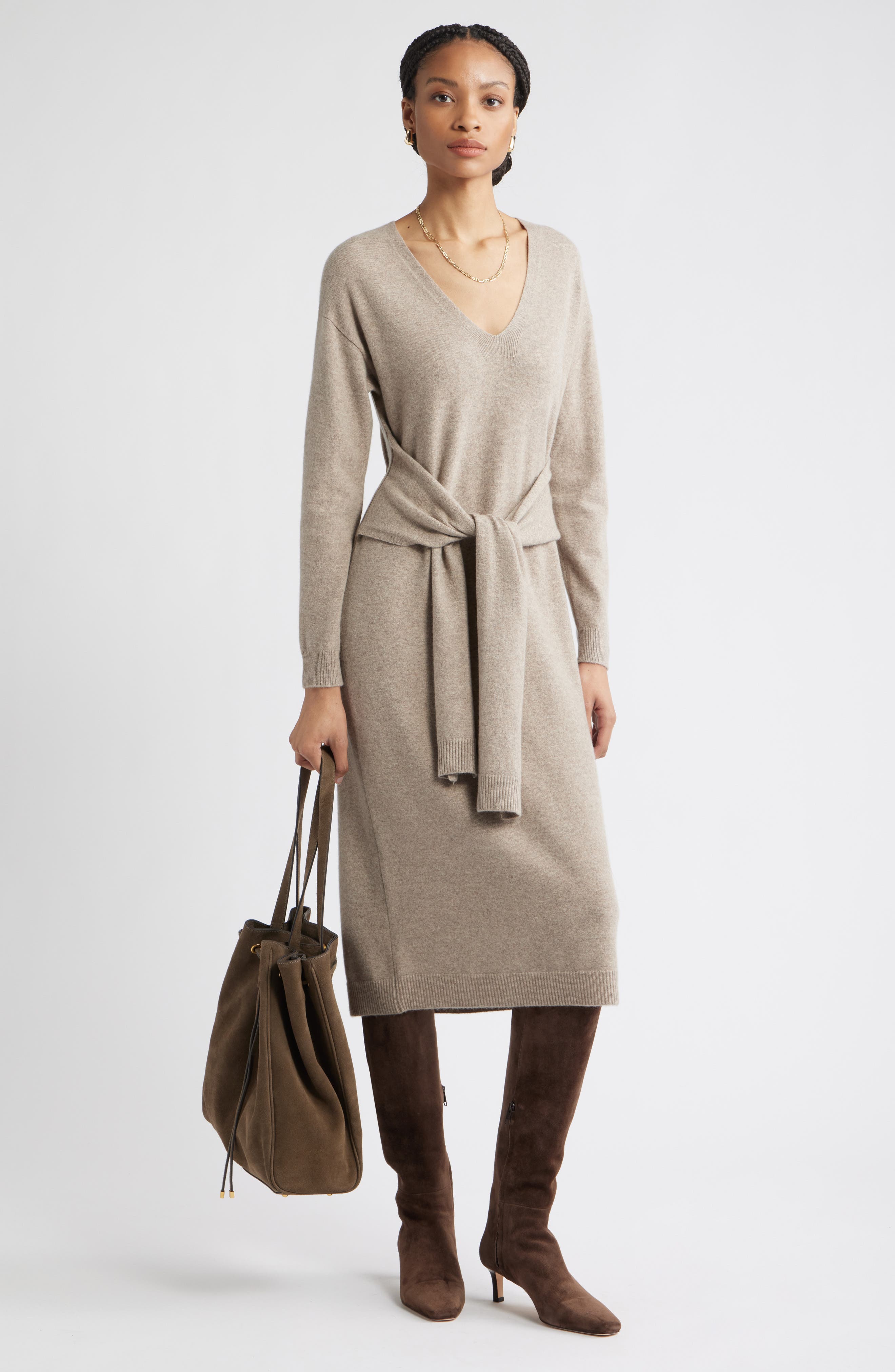 Nordstrom Long Sleeve Wool & Cashmere Blend Sweater Dress