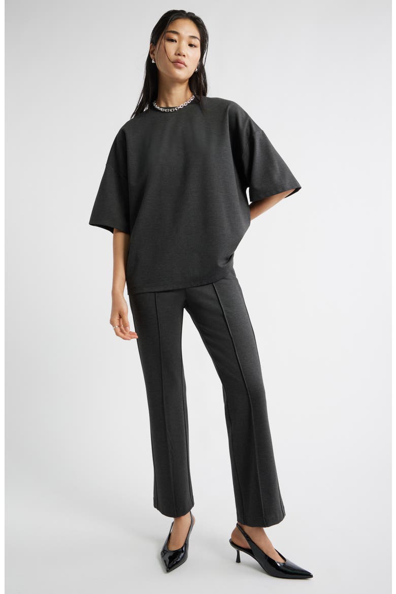 Pull-On Ponte Trousers, Alternate, color, GREY DARK HEATHER