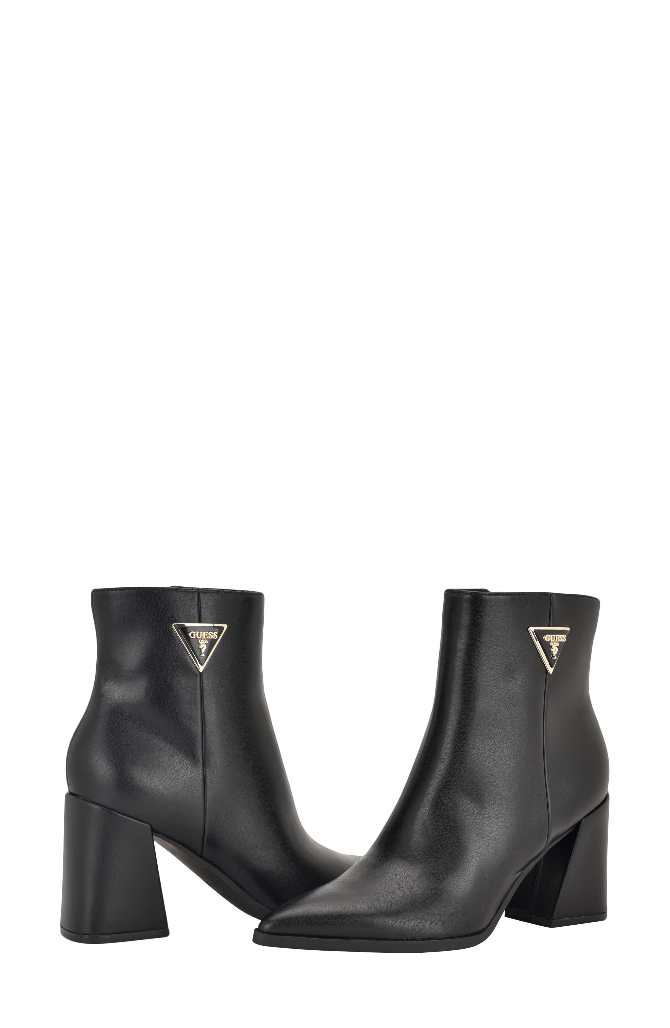 GUESS Lusera Pointed Toe Bootie, Alternate, color, Black