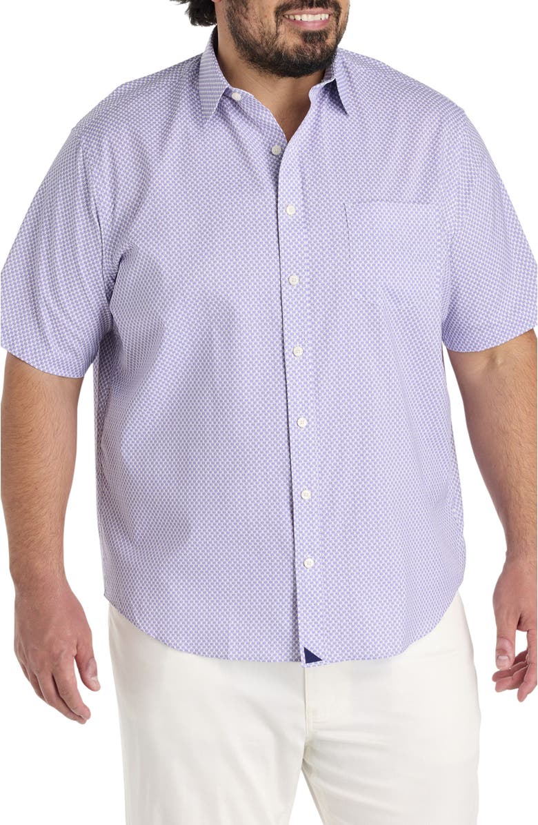 Untuckit Fit by Dxl Big & Tall Crofton Wrinkle-Free Performance Geometric Print Sport Shirt, Main, color, 