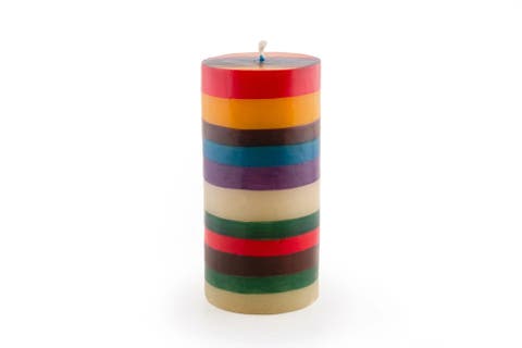 Memphis Stripe Painted Candles