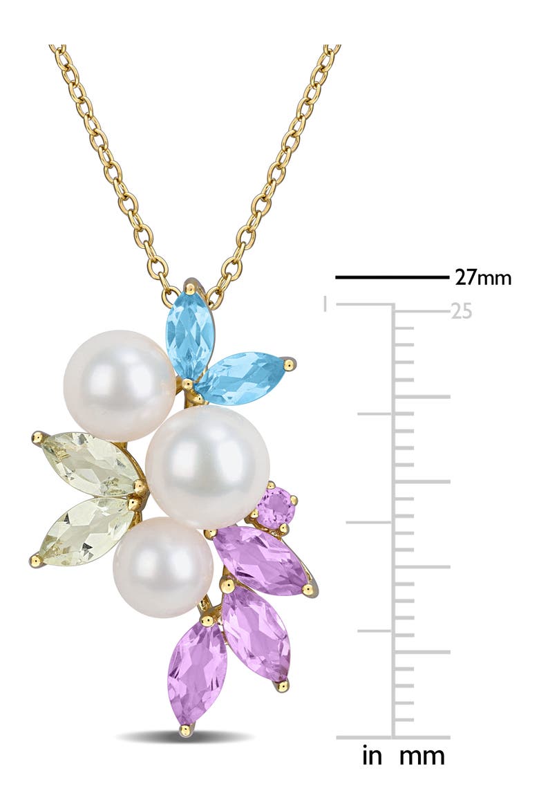 Cultured Freshwater Pearl Cluster Pendant Necklace, Alternate, color, MULTI