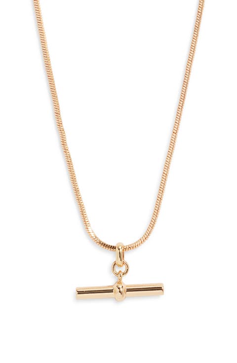 Dainty T-Bar Pendant Necklace